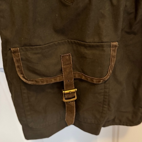 Ralph Lauren Green Barn Coat with snap closure & Corduroy collar - Picture 3 of 7